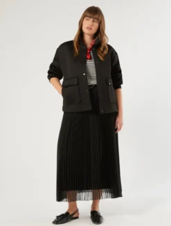Gonna in organza plissé - NERO