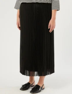 Gonna in organza plissé - NERO