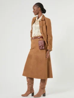 Gonna in suede - BISCOTTO