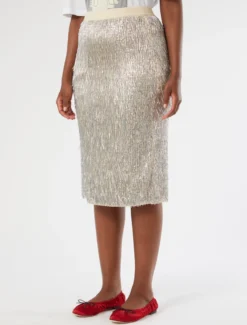Gonna in tulle con paillettes - ARGENTO