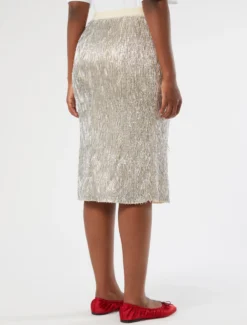 Gonna in tulle con paillettes - ARGENTO