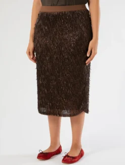 Gonna in tulle con paillettes - CACAO