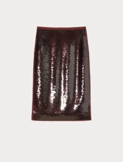 Gonna in tulle con paillettes - MATTONE ROSSO