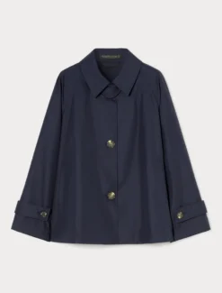 Impermeabile in twill di misto cotone - BLU NOTTE