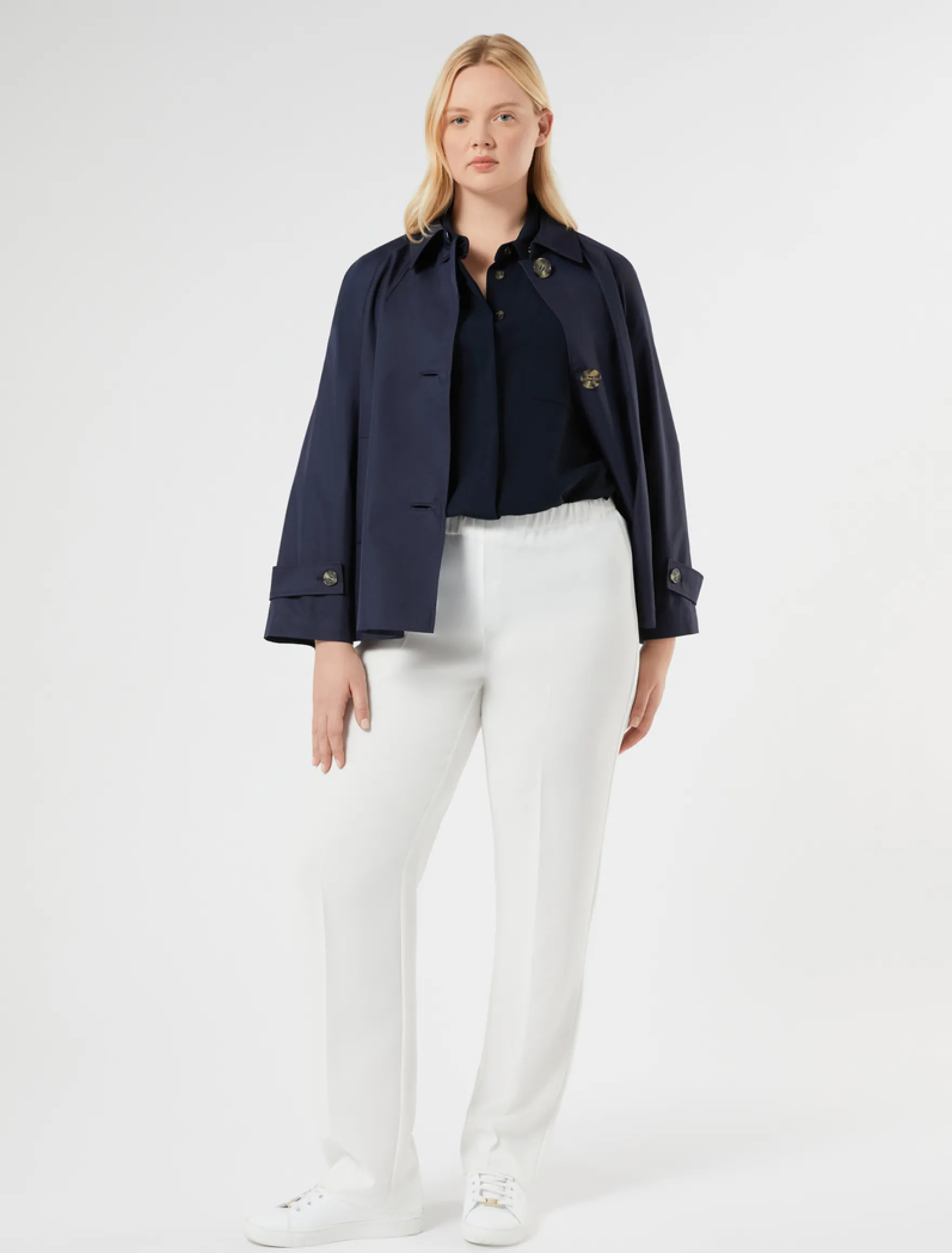Impermeabile in twill di misto cotone - BLU NOTTE