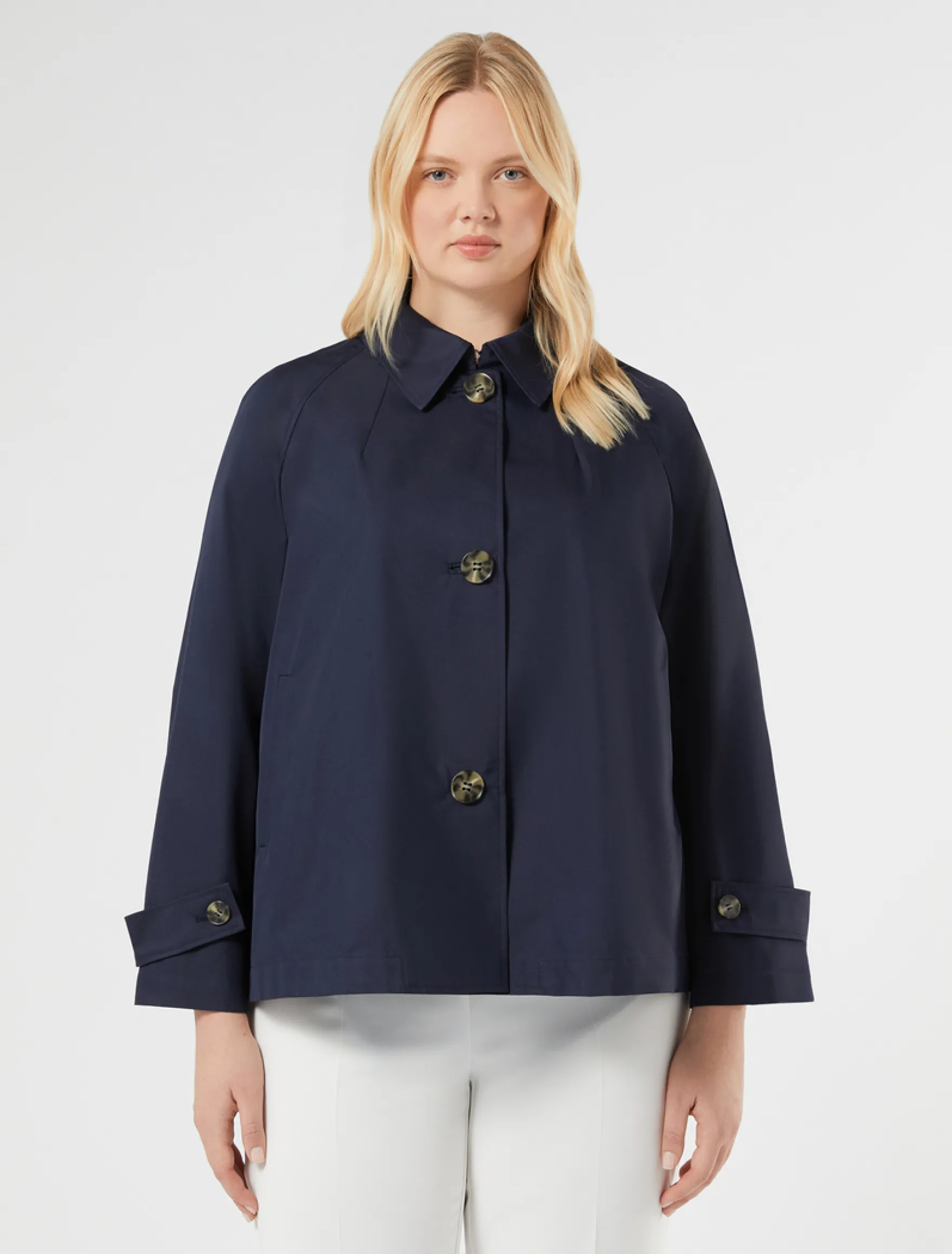 Impermeabile in twill di misto cotone - BLU NOTTE