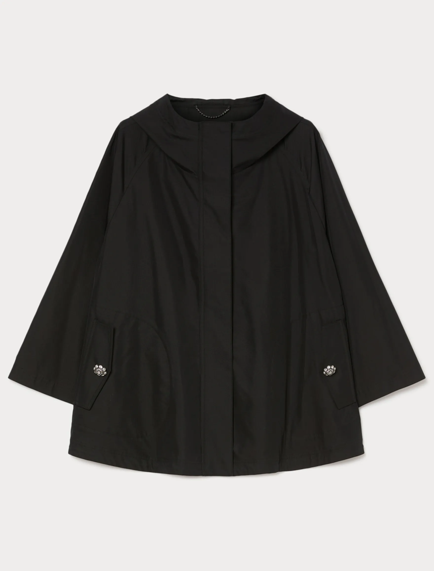 Impermeabile in twill di misto cotone - NERO