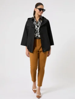 Impermeabile in twill di misto cotone - NERO