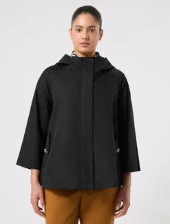 Impermeabile in twill di misto cotone - NERO