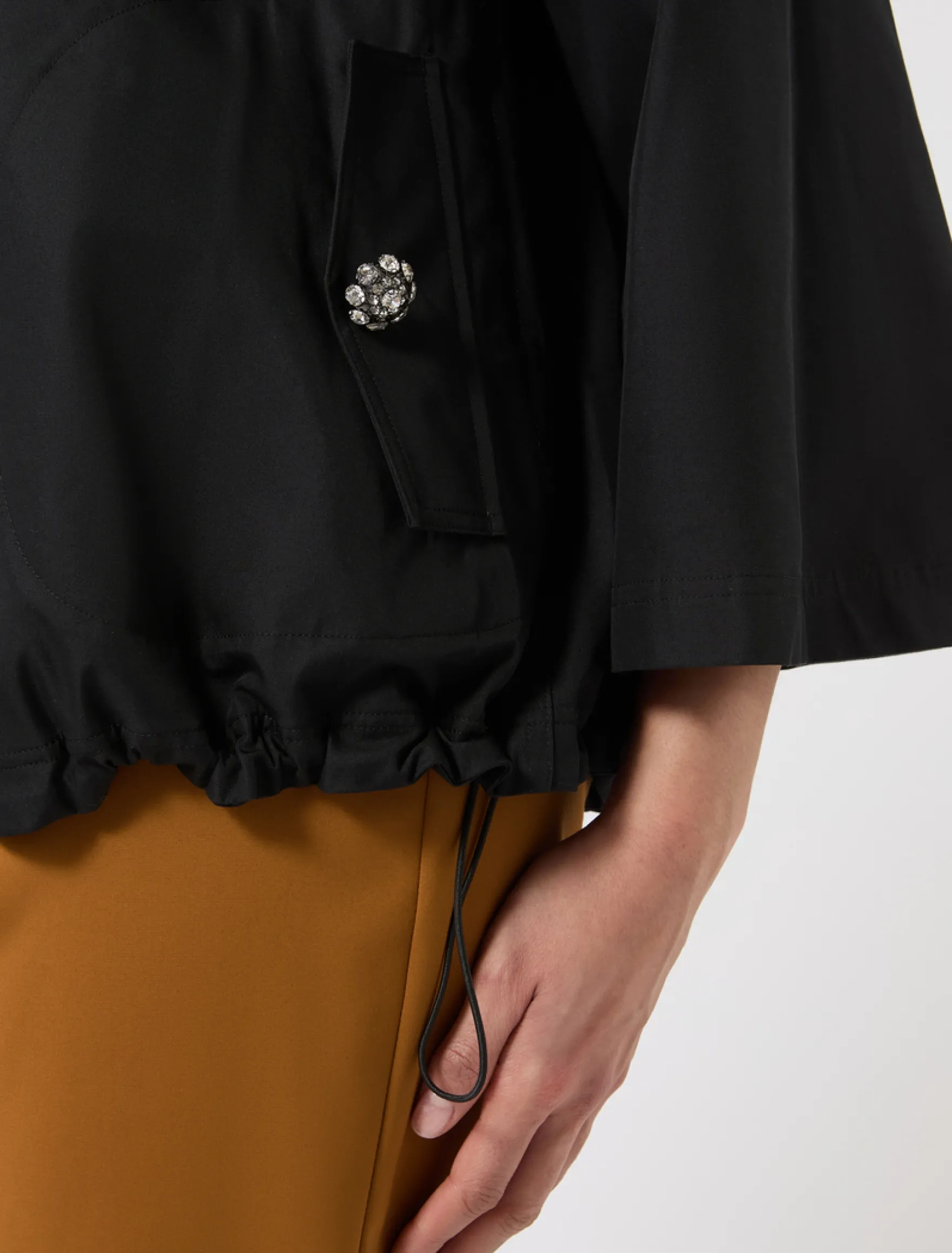 Impermeabile in twill di misto cotone - NERO