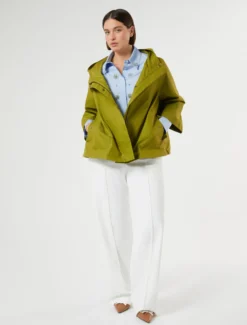Impermeabile in twill di misto cotone - VERDE OLIVA