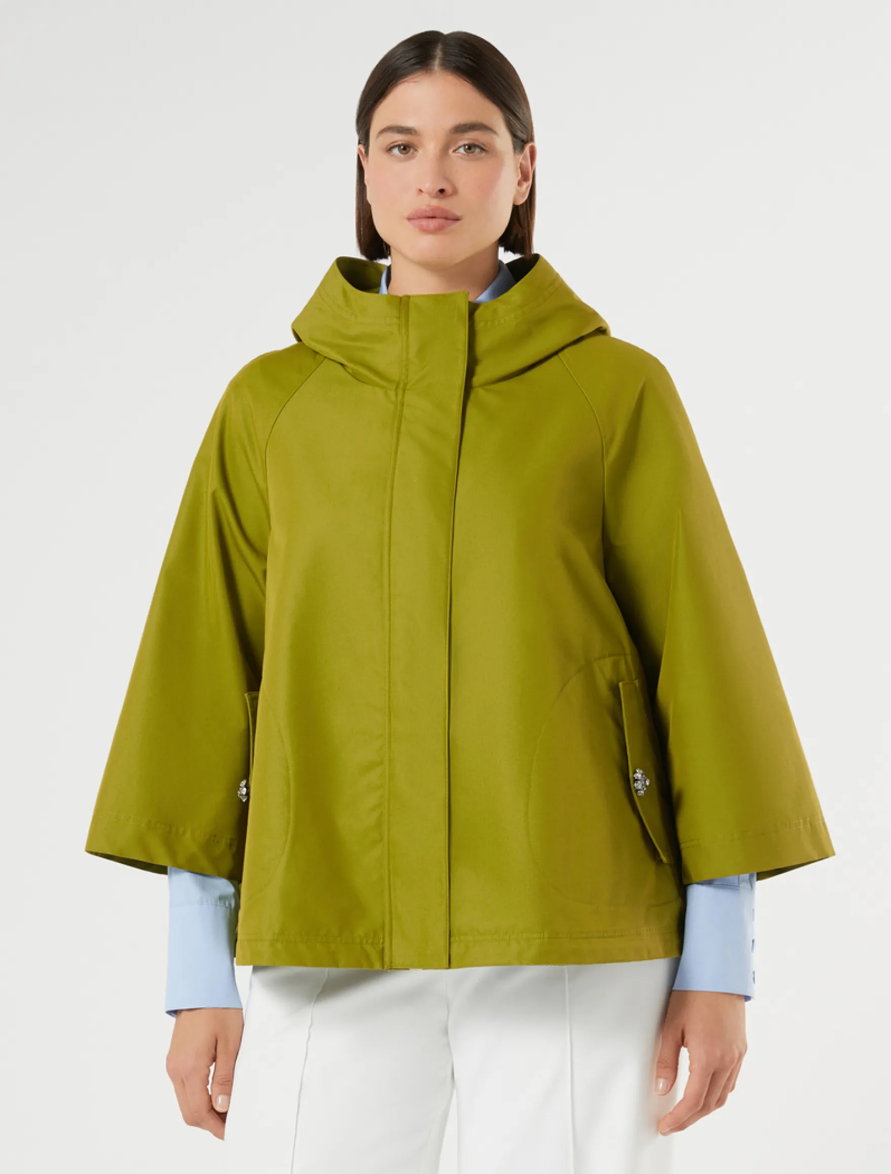 Impermeabile in twill di misto cotone - VERDE OLIVA