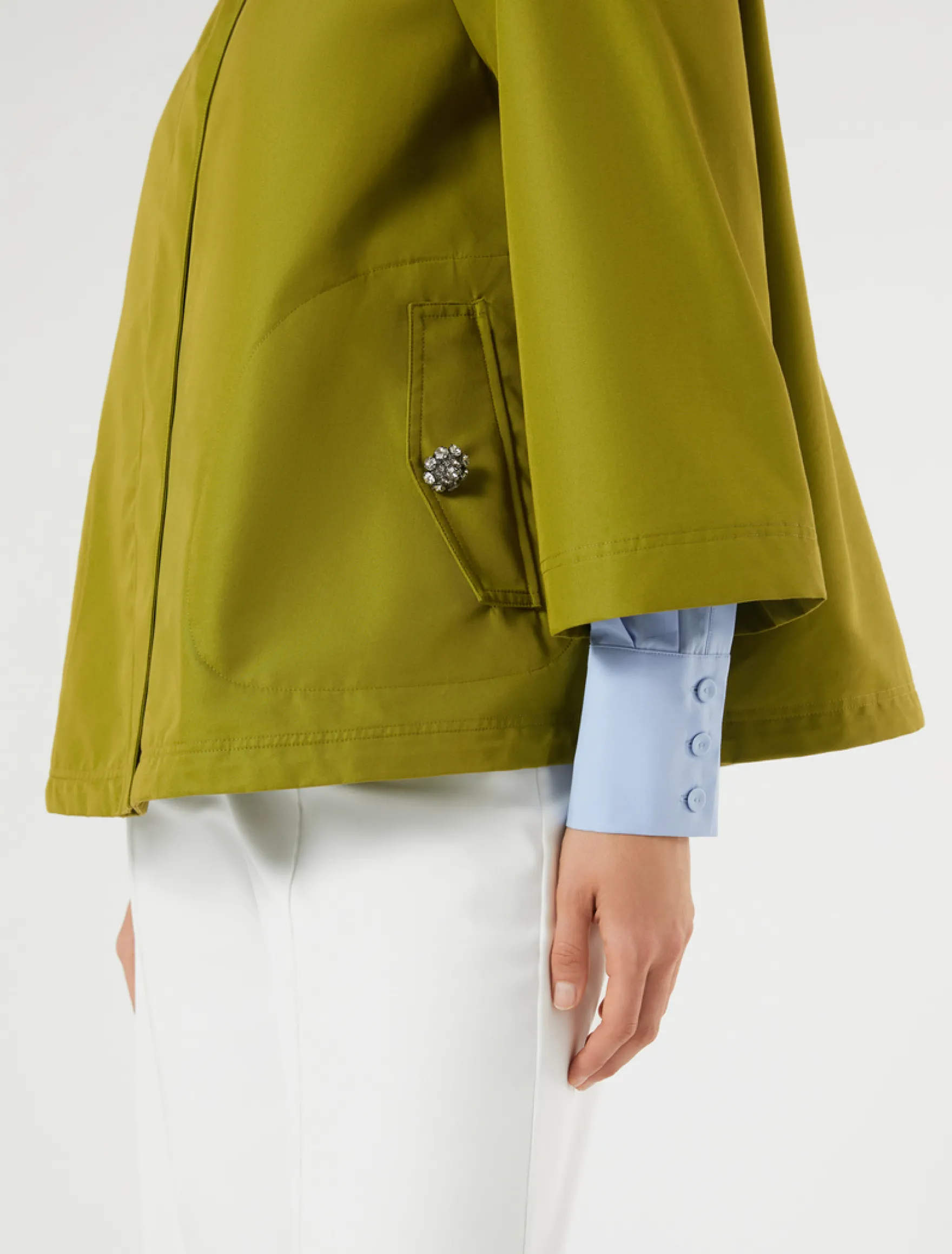 Impermeabile in twill di misto cotone - VERDE OLIVA