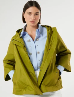 Impermeabile in twill di misto cotone - VERDE OLIVA