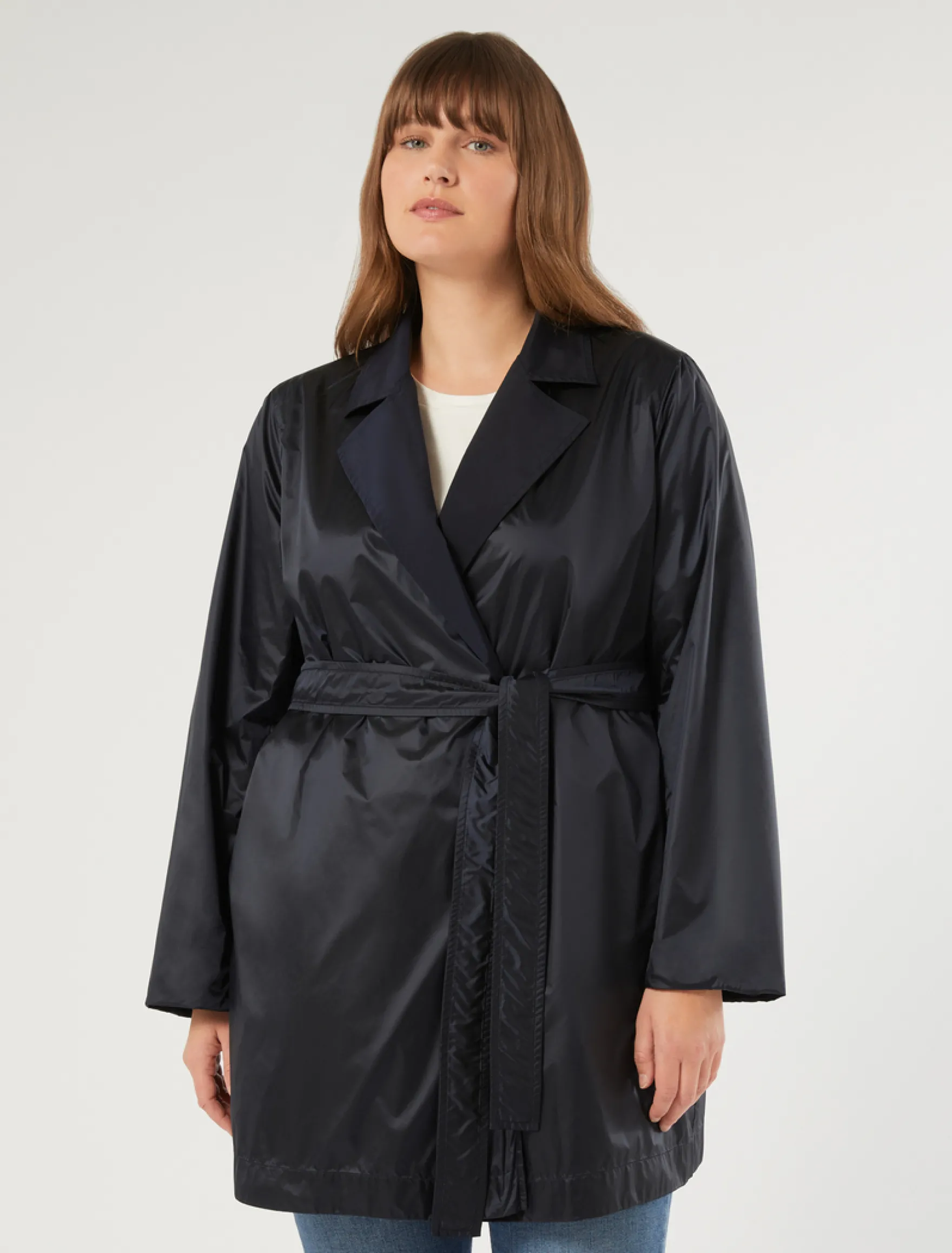Impermeabile reversibile in taffetà - BLU NOTTE