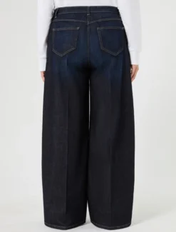 Jeans ampi in denim di cotone - BLU NOTTE