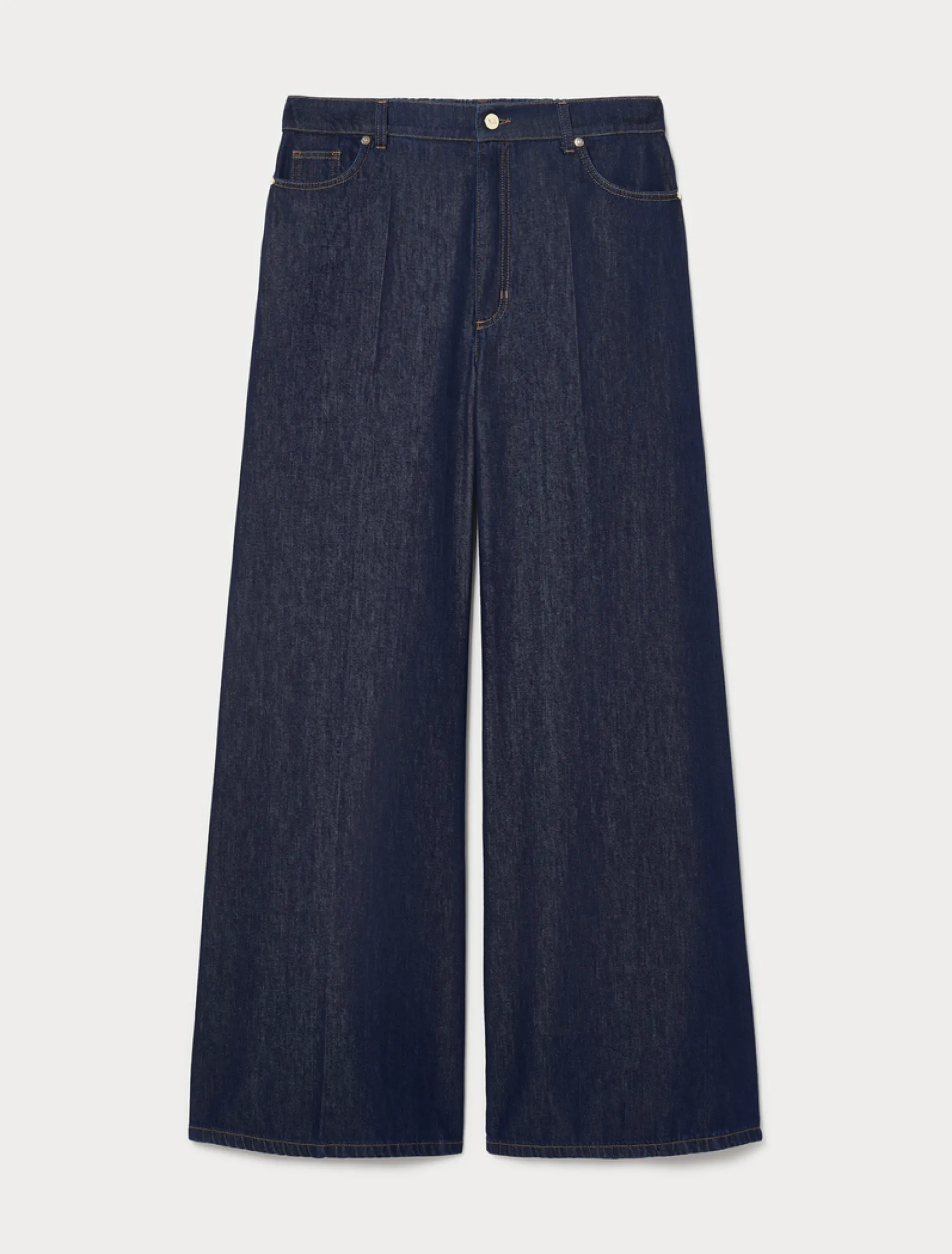 Jeans ampi in denim indaco - BLU NOTTE