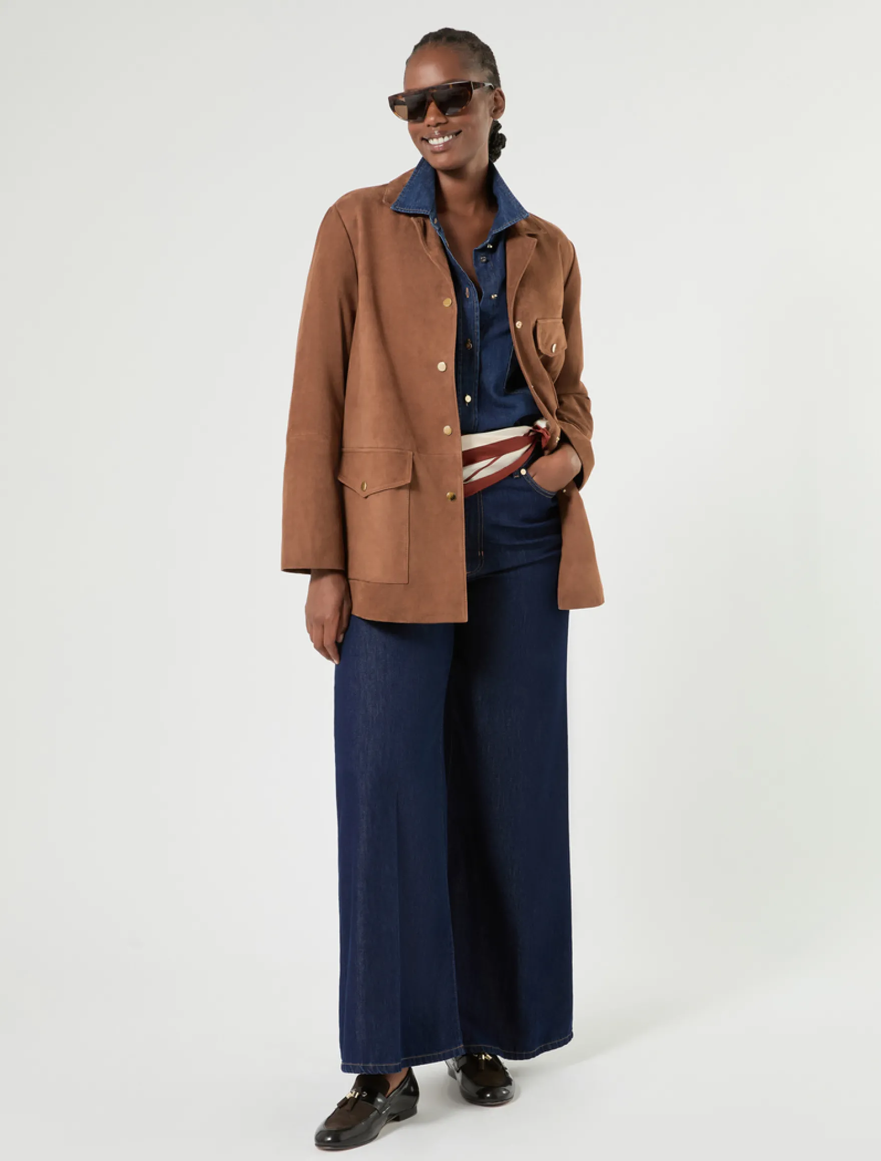 Jeans ampi in denim indaco - BLU NOTTE