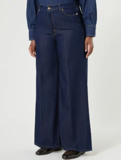 Jeans ampi in denim indaco - BLU NOTTE