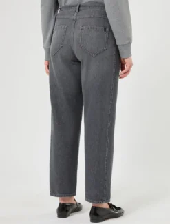 Jeans barrel in cotone tencel - ANTRACITE