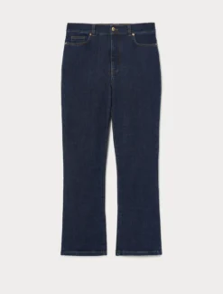 Jeans cropped in denim di misto cotone - BLU NOTTE