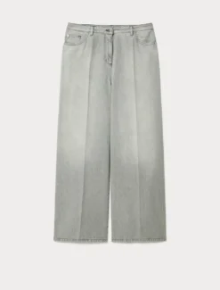 Jeans dritti in denim stretch - GRIGIO MEDIO
