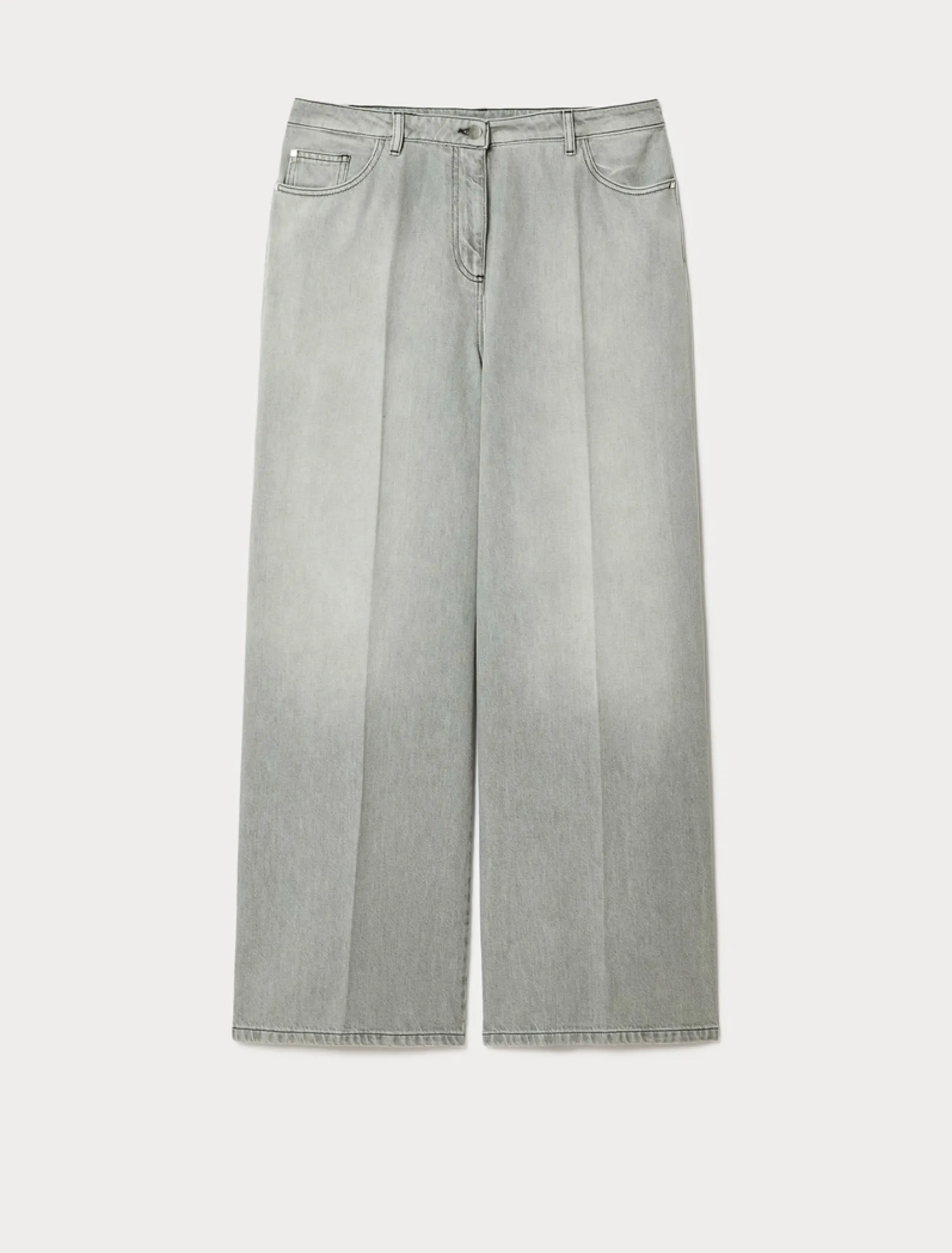 Jeans dritti in denim stretch - GRIGIO MEDIO