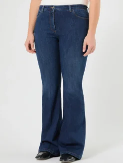 Jeans flare in denim stretch - BLU NOTTE