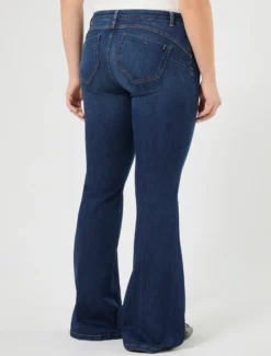 Jeans flare in denim stretch - BLU NOTTE