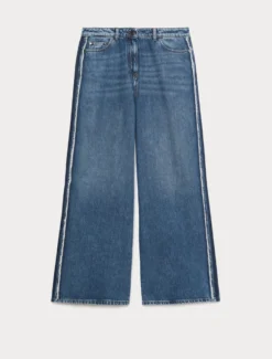 Jeans in denim di cotone tencel - BLU MARINO