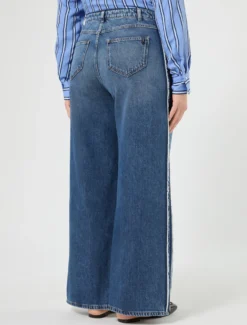 Jeans in denim di cotone tencel - BLU MARINO