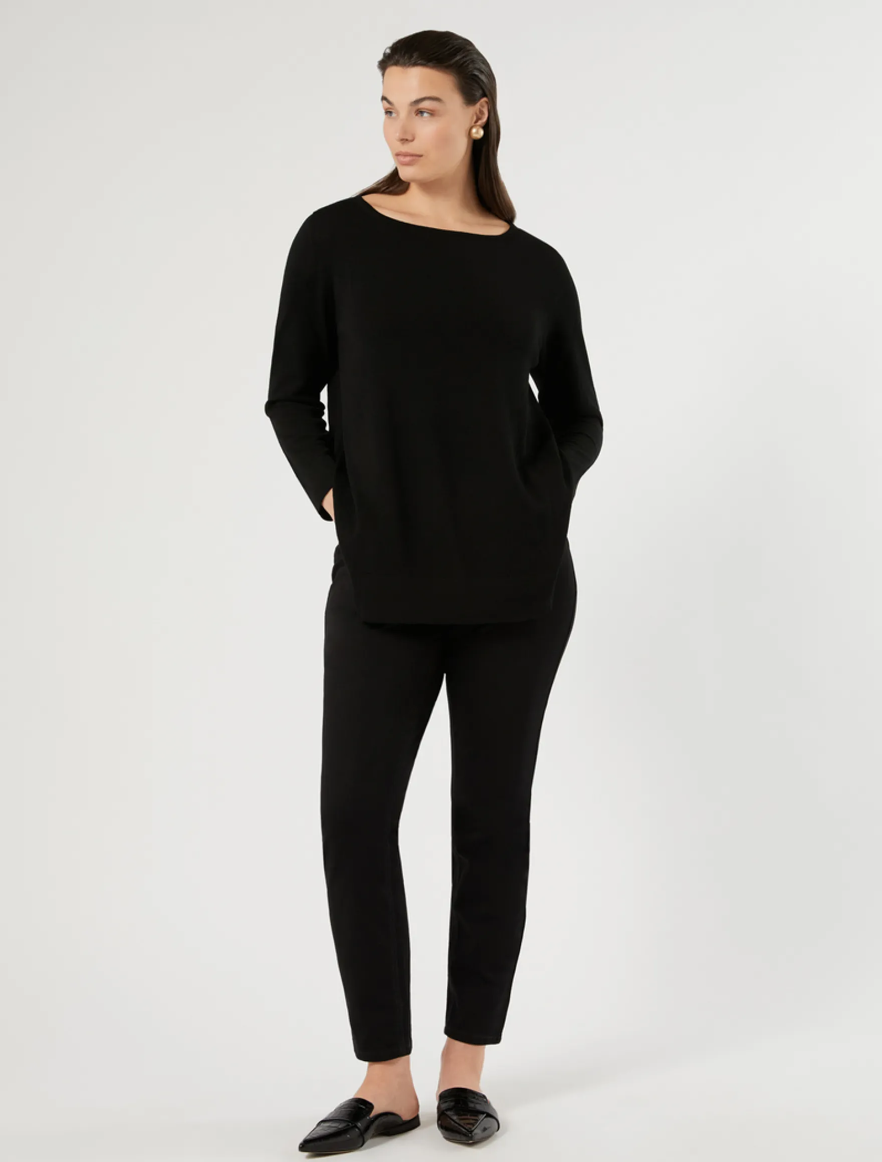 Jeans leggings fit in jersey denim - NERO