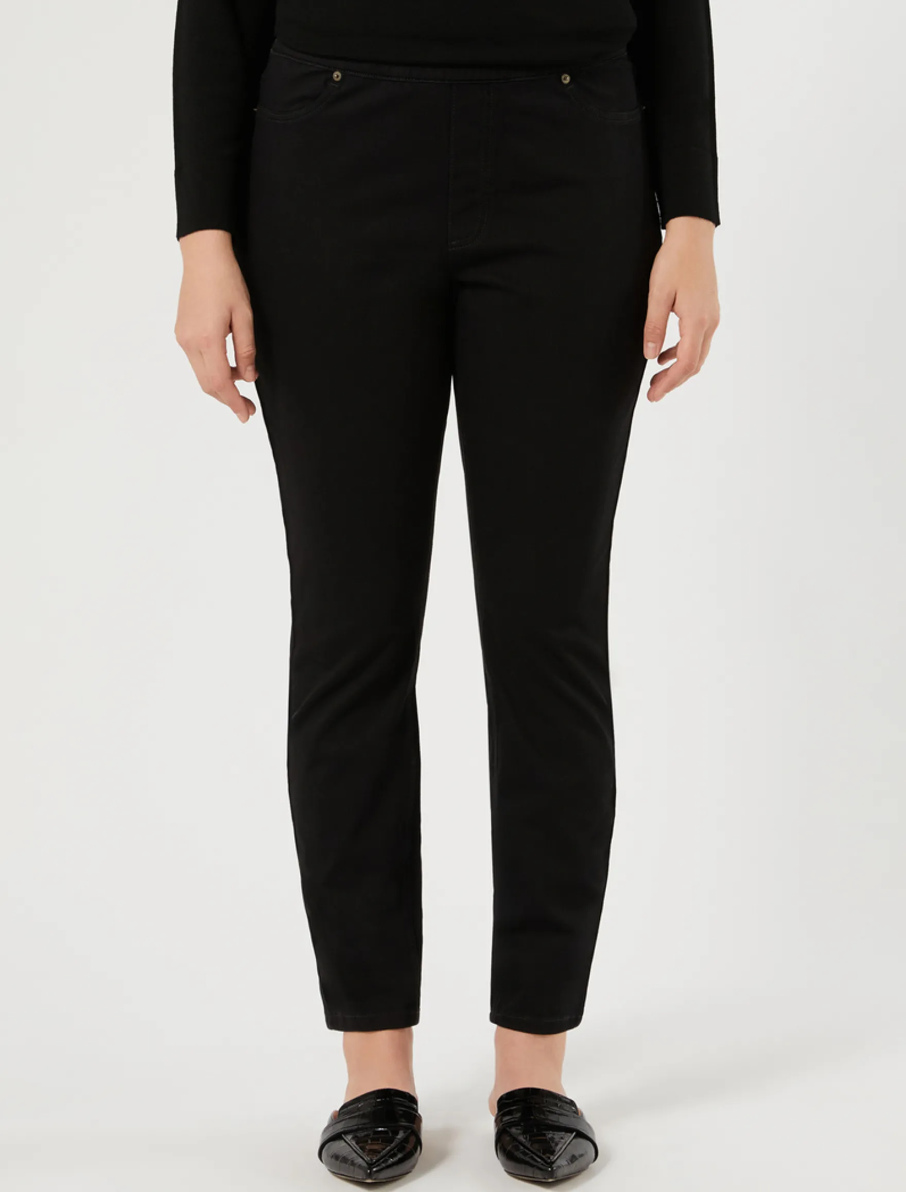Jeans leggings fit in jersey denim - NERO