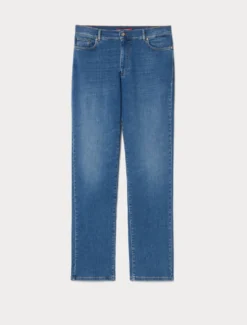 Jeans regular in denim di cotone - BLU