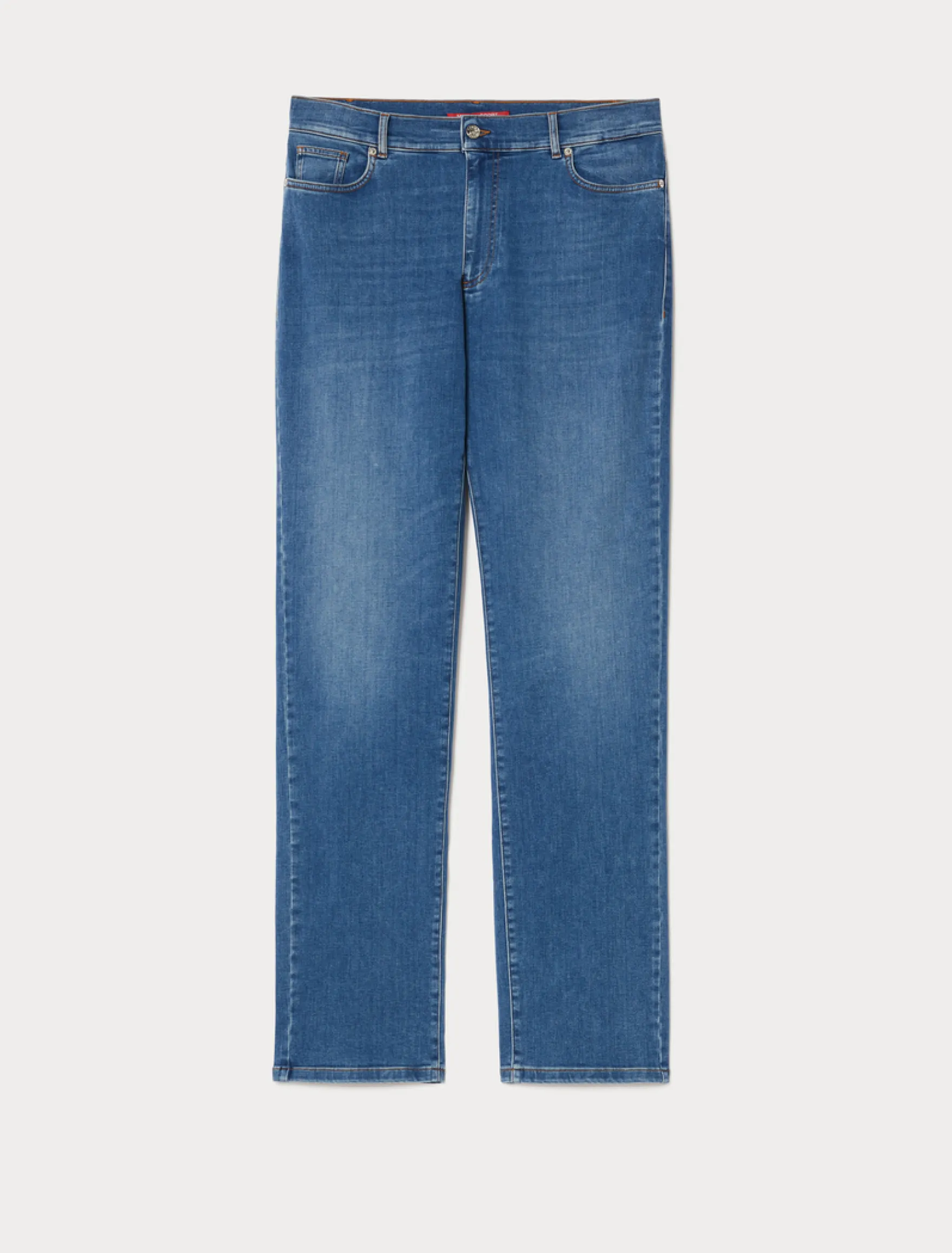 Jeans regular in denim di cotone - BLU
