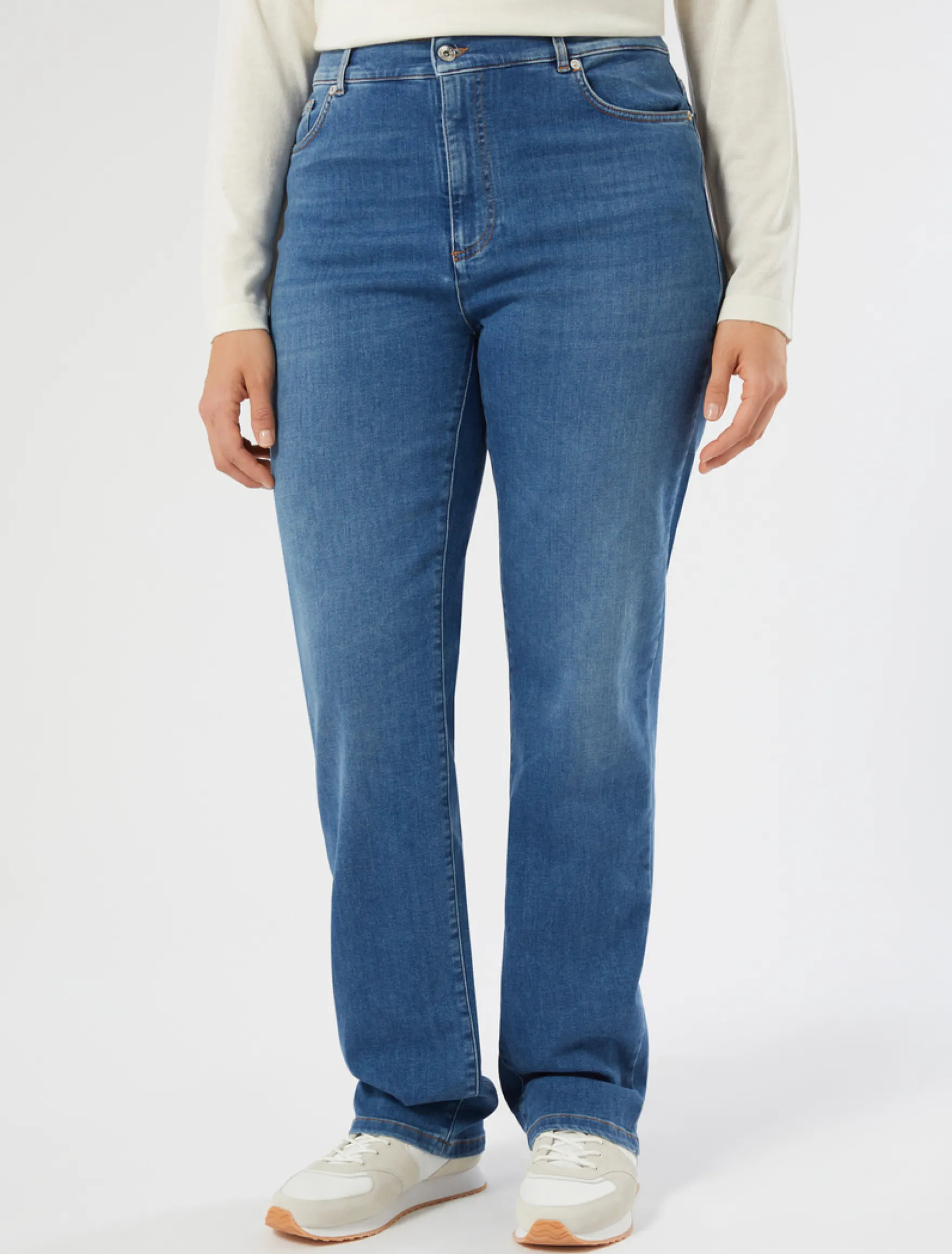 Jeans regular in denim di cotone - BLU