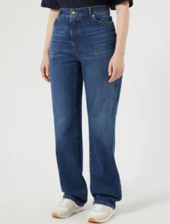 Jeans regular in denim di cotone - BLU
