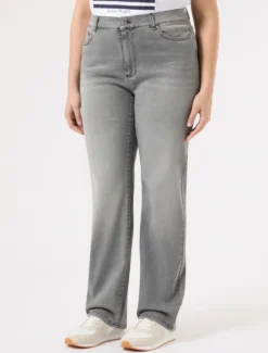 Jeans regular in denim di cotone - NERO