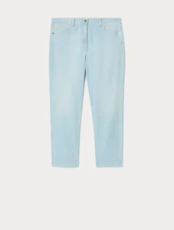 Jeans slim fit in cotone tencel - AZZURRO