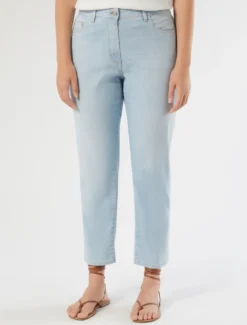 Jeans slim fit in cotone tencel - AZZURRO