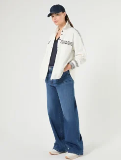 Jeans wide leg in denim stretch - BLU