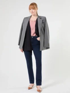 Jeans Wonder fit in denim compatto - BLU NOTTE