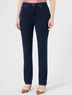Jeans Wonder fit in denim compatto - BLU NOTTE