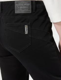 Jeans Wonder fit in denim compatto - NERO