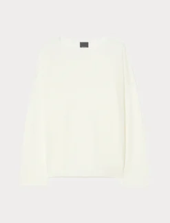 Maglia boxy in lino e cotone - AVORIO