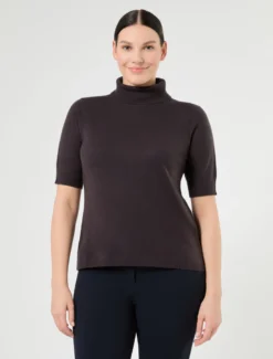 Maglia dolcevita in cachemire - MARRONE