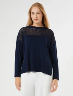 Maglia in cordonetto - BLU NOTTE