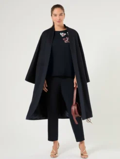 Maglia in cotone con patch - BLU NOTTE