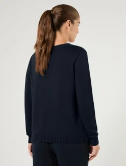 Maglia in cotone con patch - BLU NOTTE