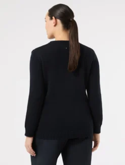 Maglia in cotone con ricamo - BLU